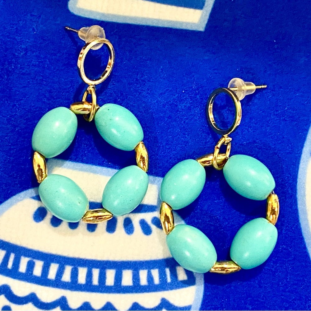 Turquoise Stone Earrings - Picture 11 of 14
